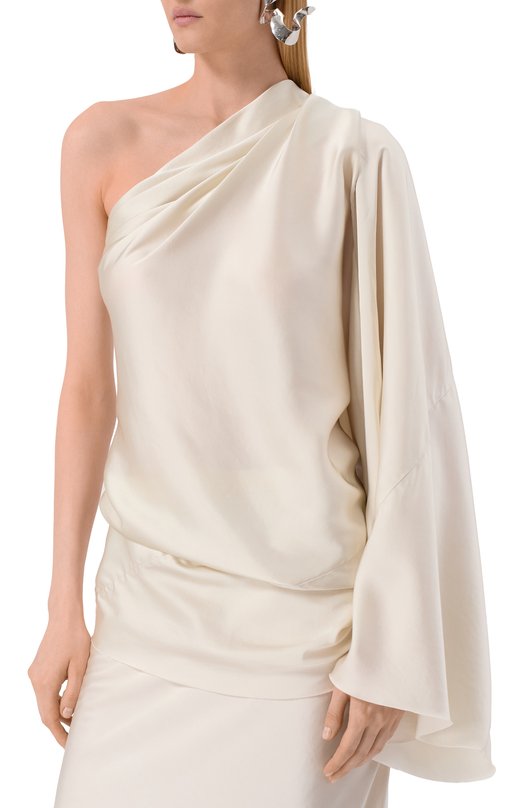 Атласный топ Rick Owens RP01E7234/SCH Кремовый  RP01E7234/SCH Фото 3