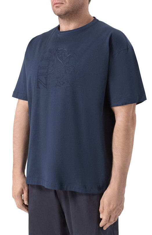 Хлопковая футболка Zilli TSR03PM0100VZHF00_002 Синий  TSR03PM0100VZHF00_002 Фото 3