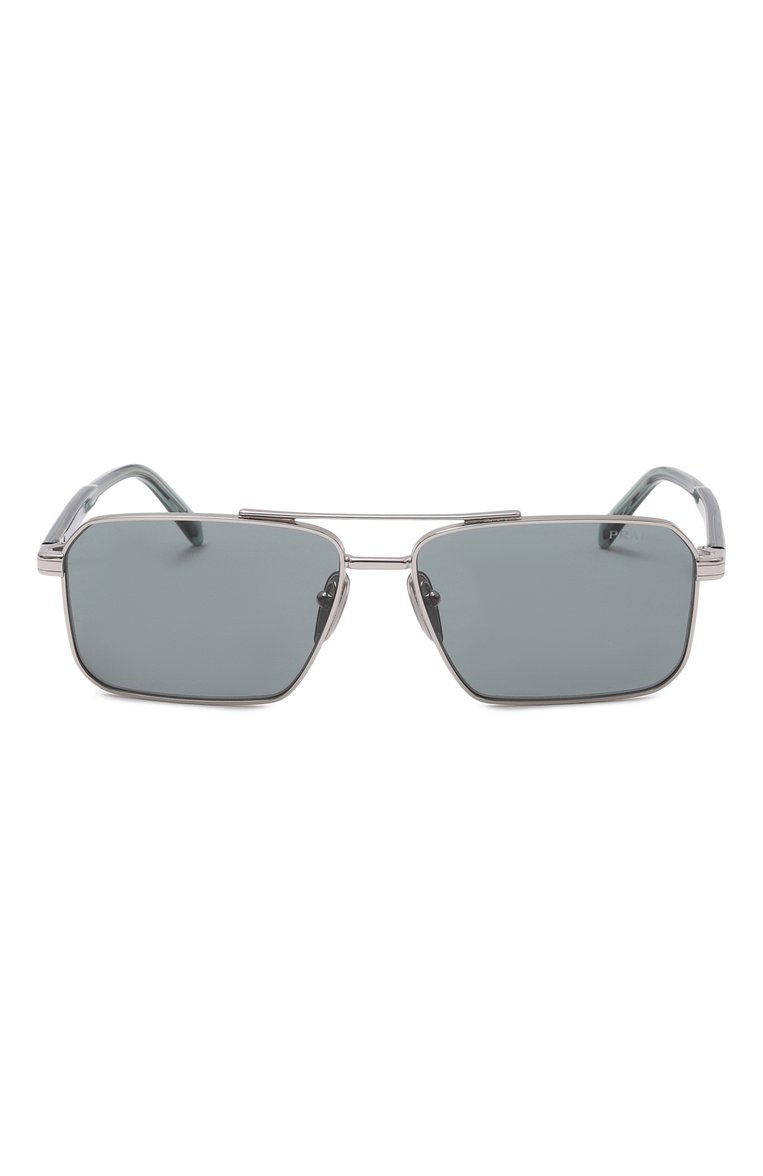 Мужские солнцезащитные очки PRADA зеленого цвета, арт. A57S-1BC10G | Фото 2 (Нос: Не проставлено; Региональные ограничения белый список (Axapta Mercury): Не проставлено; Кросс-КТ: С/з-мужское; Тип очков: С/з; Материал: Металл; Оптика Гендер: оптика-мужское; Очки форма: Авиаторы)