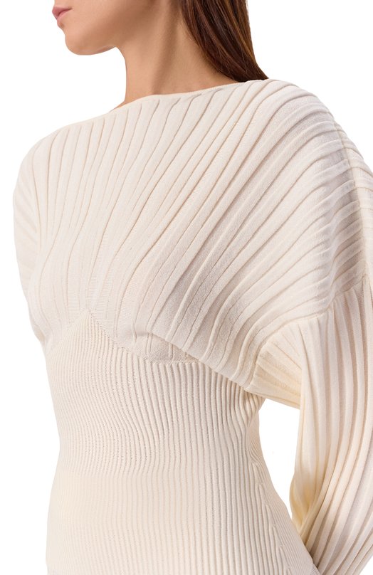 Пуловер из вискозы Balmain GF1AQ135/KJ30 Кремовый  GF1AQ135/KJ30 Фото 5