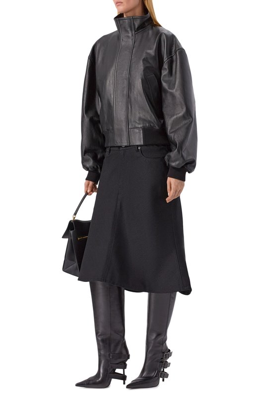 Кожаный бомбер Balenciaga 851025/TSS02 Чёрный  851025/TSS02 Фото 2