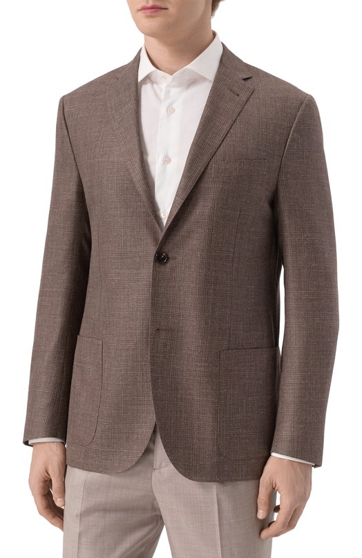 Пиджак из шерсти и шелка Corneliani 25X002-2516206 Коричневый  25X002-2516206 Фото 4