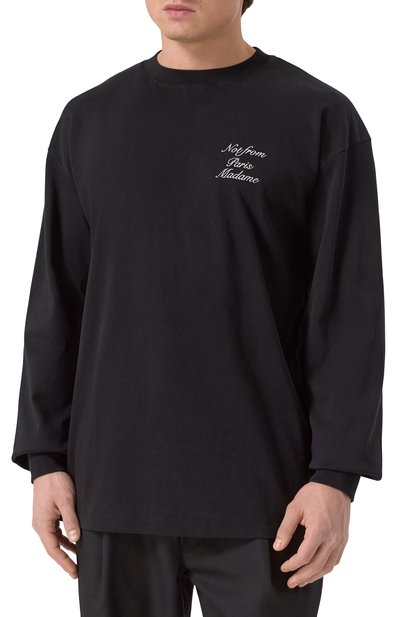 Хлопковый лонгслив DROLE DE MONSIEUR, арт. E-TS220-C0002-BL, фото 3