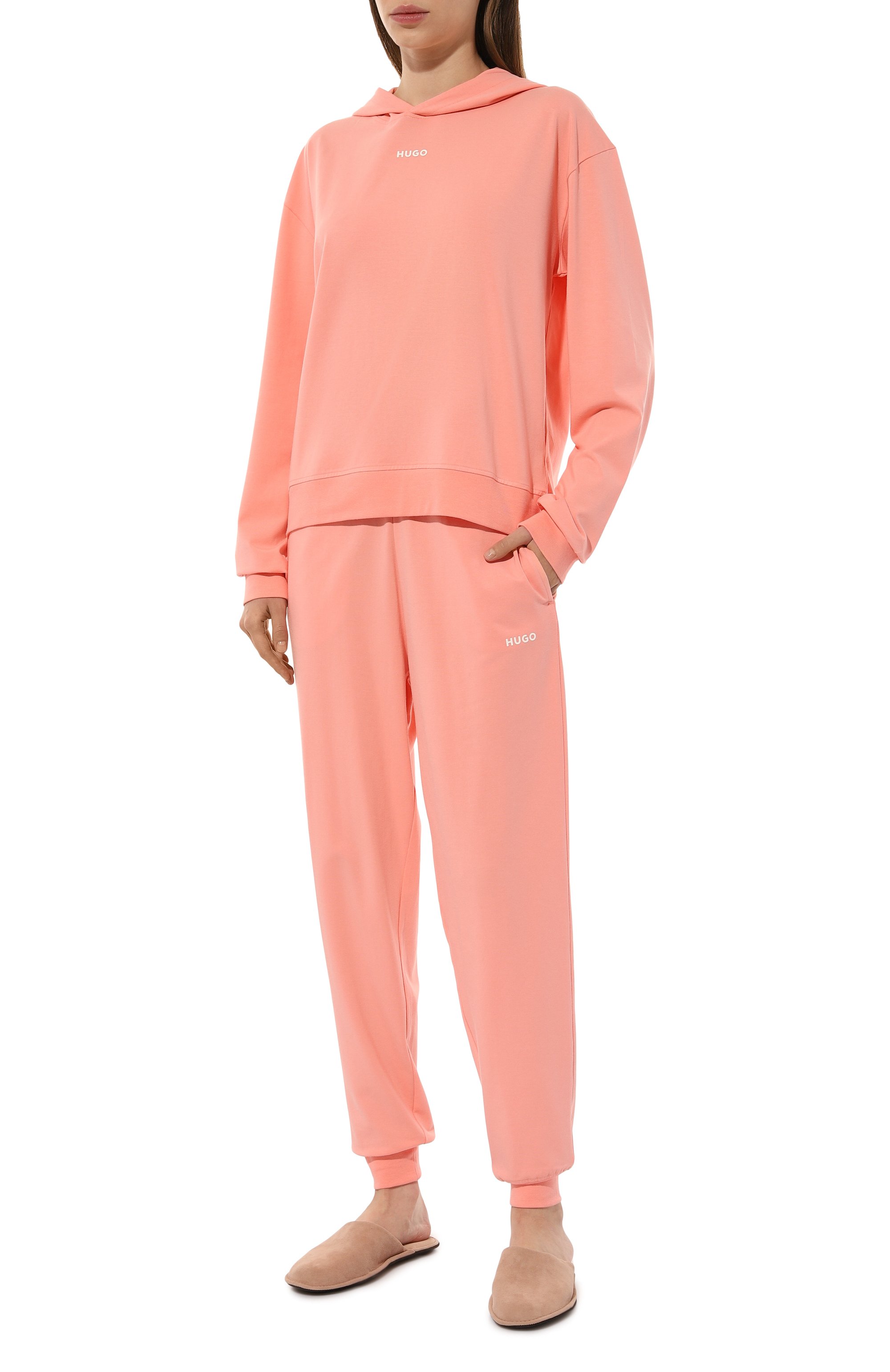 Хлопковое худи HUGO розового цвета по цене 9495 руб., арт. 50490594, фото 2 Хлопковое худи HUGO, арт. 50490594, фото 2