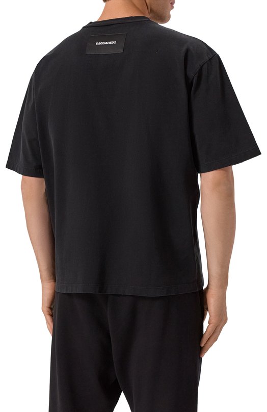 Хлопковая футболка Dsquared2 S74GD1408/S24583 Чёрный  S74GD1408/S24583 Фото 4