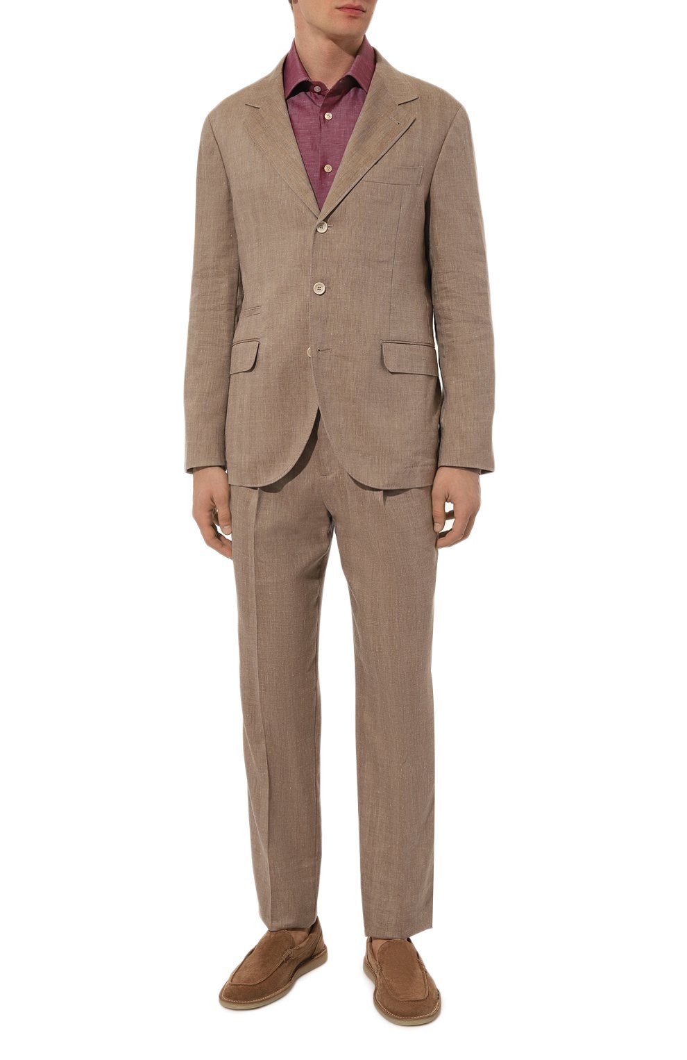 Сорочка из хлопка и льна KITON, арт. UCIH06609, фото 2