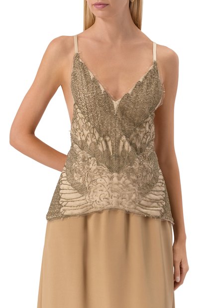 Шелковый топ с отделкой бисером AKHMADULLINA, арт. 1125.2TP710/S102, фото 3