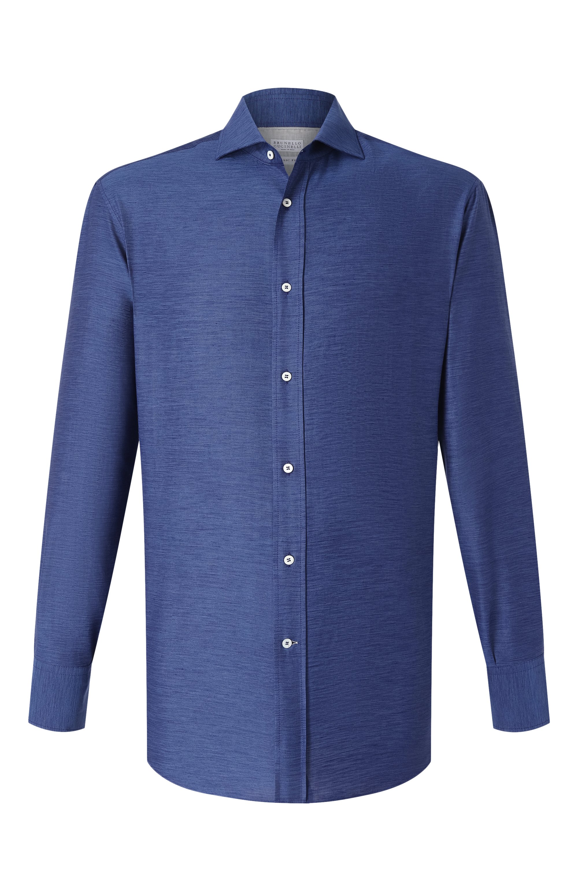 Рубашка из хлопка и льна BRUNELLO CUCINELLI, арт. MR6250028, фото 1