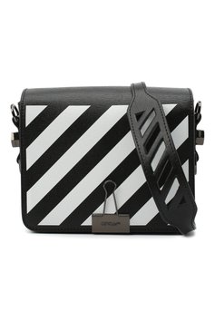 Женская сумка diag OFF-WHITE черно-белого цвета, арт. 0WNA011R21LEA001 | Фото 6 (Сумки-технические: Сумки через плечо; Материал: Натуральная кожа; Размер: mini; Ремень/цепочка: На ремешке)