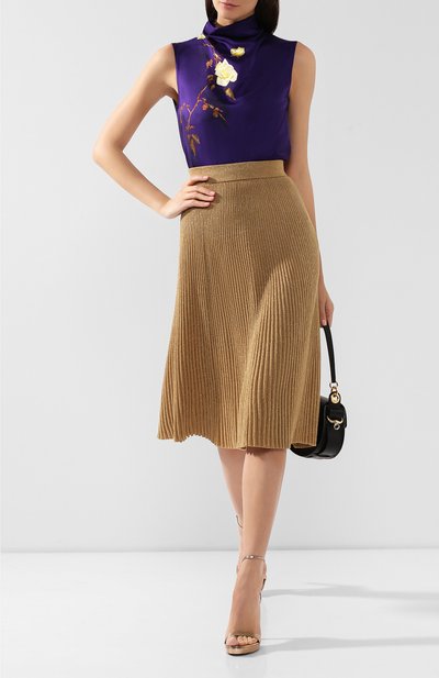 Топ из вискозы DRIES VAN NOTEN темно-синего цвета по цене 49550 руб., арт. 192-30736-8424, фото 2 Топ из вискозы DRIES VAN NOTEN, арт. 192-30736-8424, фото 2