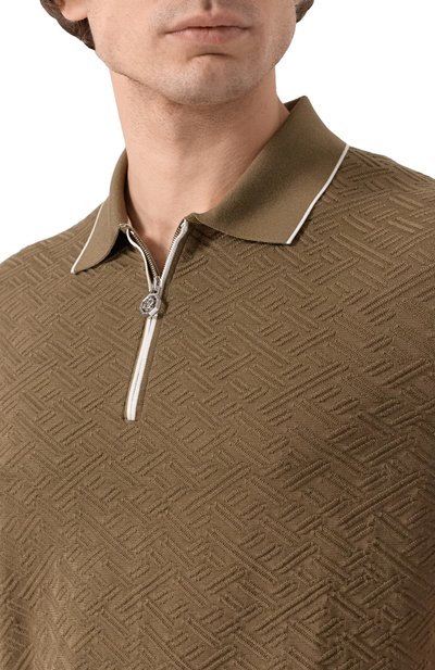 Шелковое поло STEFANO RICCI хаки цвета по цене 206500 руб., арт. K616452P31/F26117, фото 5 Шелковое поло STEFANO RICCI, арт. K616452P31/F26117, фото 5