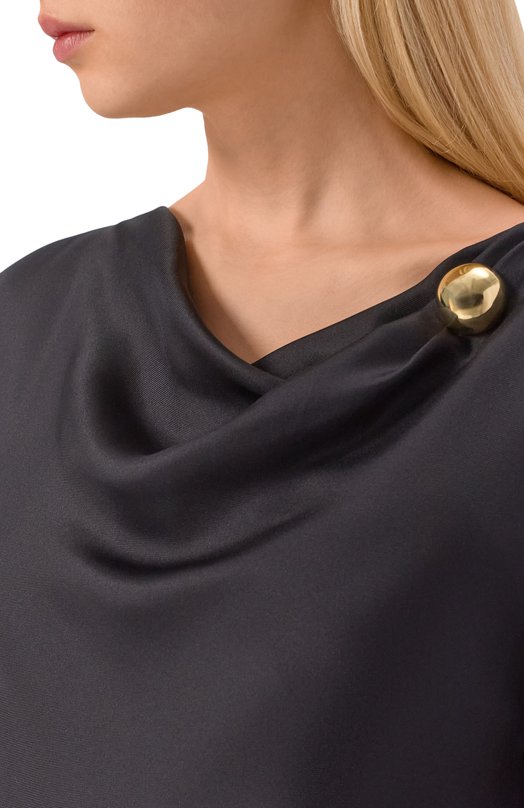 Шелковое платье Loulou de Saison Z0YA Чёрный  Z0YA Фото 4