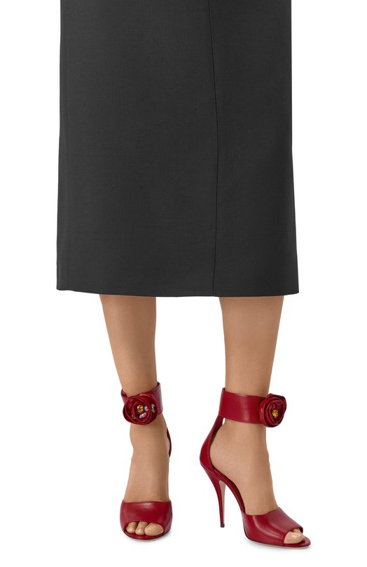 Кожаные босоножки Drip Rose 105 Valentino 8W2S0MY5/RDW Красный  8W2S0MY5/RDW Фото 2