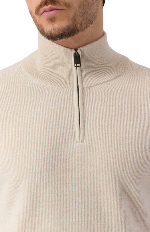Джемпер из кашемира и шерсти Brioni UMS70L0CK12 Бежевый  UMS70L0CK12 Фото 5