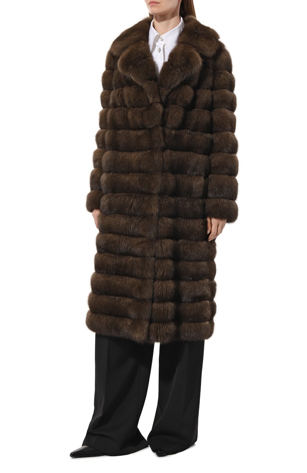 Шуба из меха соболя YVES SALOMON, арт. 20WYM37912ZICV, фото 3