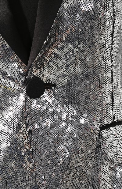 Жакет с пайетками DSQUARED2 серебряного цвета по цене 222500 руб., арт. S75BN0611/S42772, фото 5 Жакет с пайетками DSQUARED2, арт. S75BN0611/S42772, фото 5