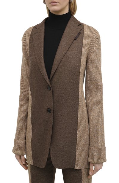 Жакет из смеси и кашемира BURBERRY темно-коричневого цвета по цене 251000 руб., арт. 4566109, фото 3 Жакет из смеси и кашемира BURBERRY, арт. 4566109, фото 3
