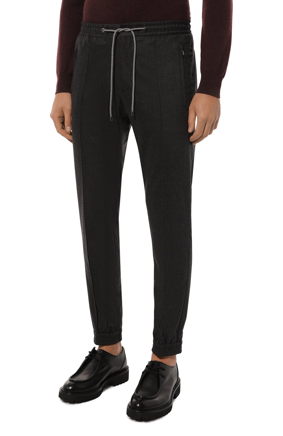 Шерстяные джоггеры CORNELIANI темно-серого цвета по цене 55850 руб., арт. 944529-9418540, фото 3 Шерстяные джоггеры CORNELIANI, арт. 944529-9418540, фото 3