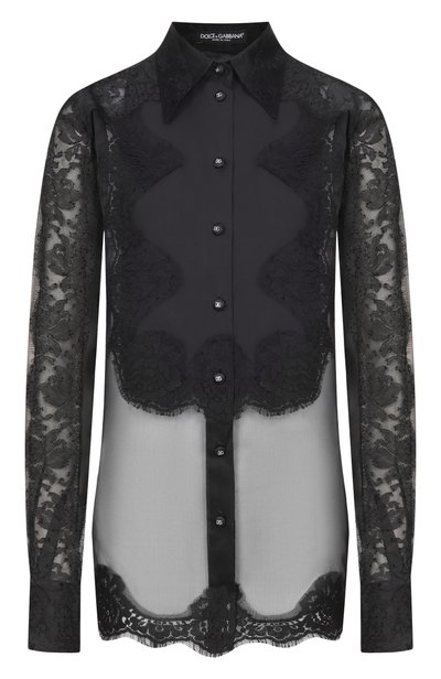 Женская блузка из шелка и хлопка DOLCE & GABBANA, арт. F5U90T/FU1BU