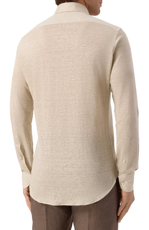 Льняная рубашка MVST SLIM/GABRIELLE/R0UND/800-JERSEY Бежевый  SLIM/GABRIELLE/R0UND/800-JERSEY Фото 4