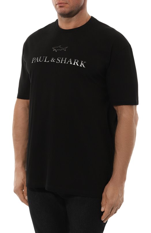 Хлопковая футболка Paul&Shark 14311602 Чёрный  14311602 Фото 3