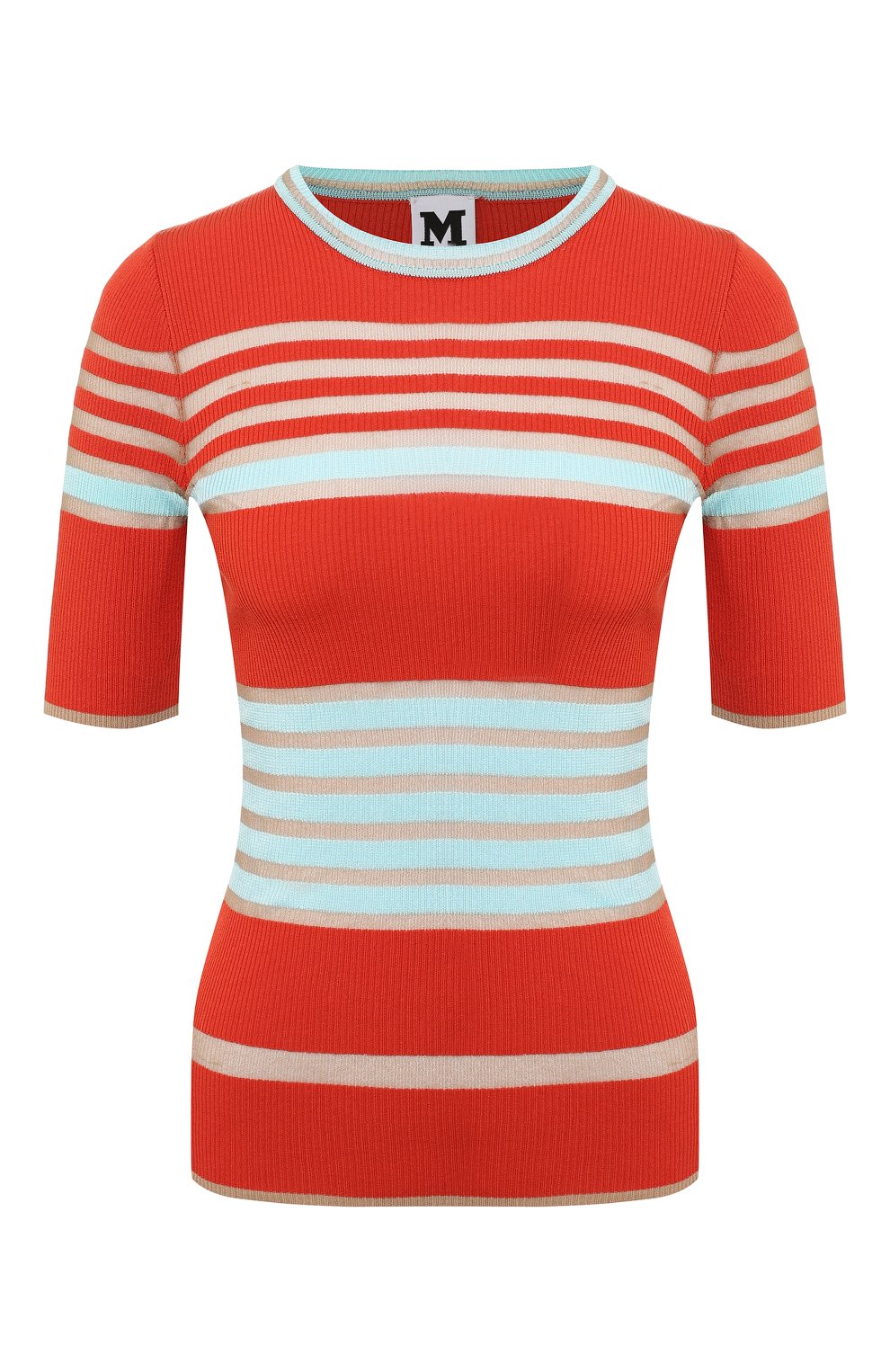 Топы из смеси хлопка и вискозы M MISSONI кораллового цвета по цене 27550 руб., арт. 2DN00062/2K0020, фото 1 Топы из смеси хлопка и вискозы M MISSONI, арт. 2DN00062/2K0020, фото 1