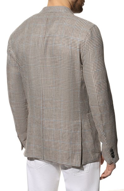 Пиджак изо льна и шерсти ZEGNA бежевого цвета по цене 264500 руб., арт. 349521/1DJSS0, фото 4 Пиджак изо льна и шерсти ZEGNA, арт. 349521/1DJSS0, фото 4