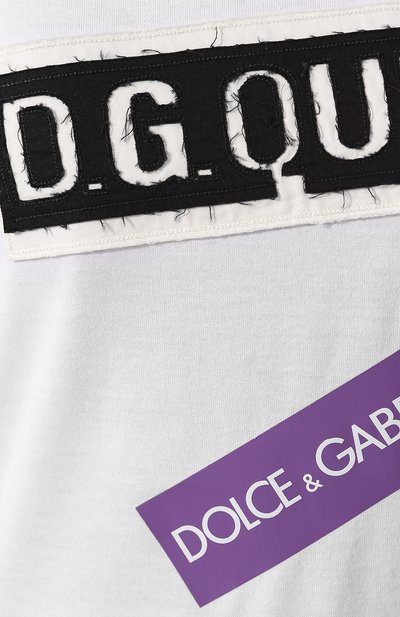 Хлопковая футболка DOLCE & GABBANA белого цвета по цене 43500 руб., арт. F8L20Z/G7RVG, фото 5 Хлопковая футболка DOLCE & GABBANA, арт. F8L20Z/G7RVG, фото 5