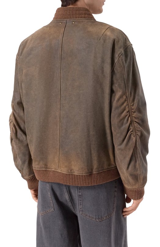 Кожаный бомбер Golden Goose Deluxe Brand GUP02489.P002168 Коричневый  GUP02489.P002168 Фото 4