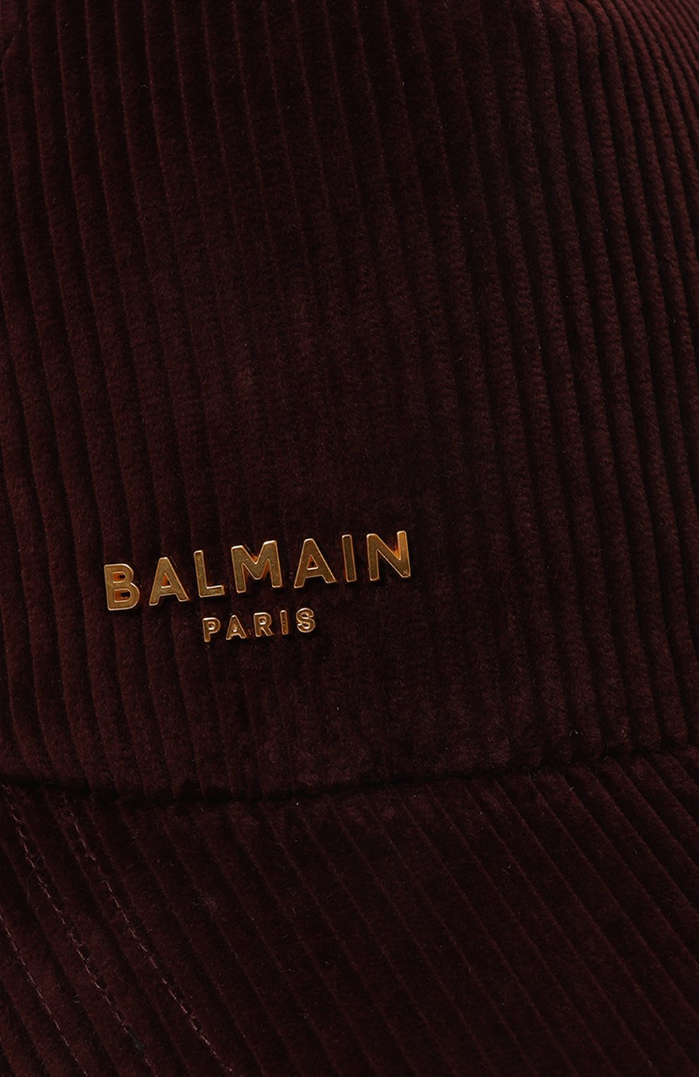 Вельветовая бейсболка BALMAIN бордового цвета по цене 49050 руб., арт. BF1XA195/CE08, фото 4 Вельветовая бейсболка BALMAIN, арт. BF1XA195/CE08, фото 4