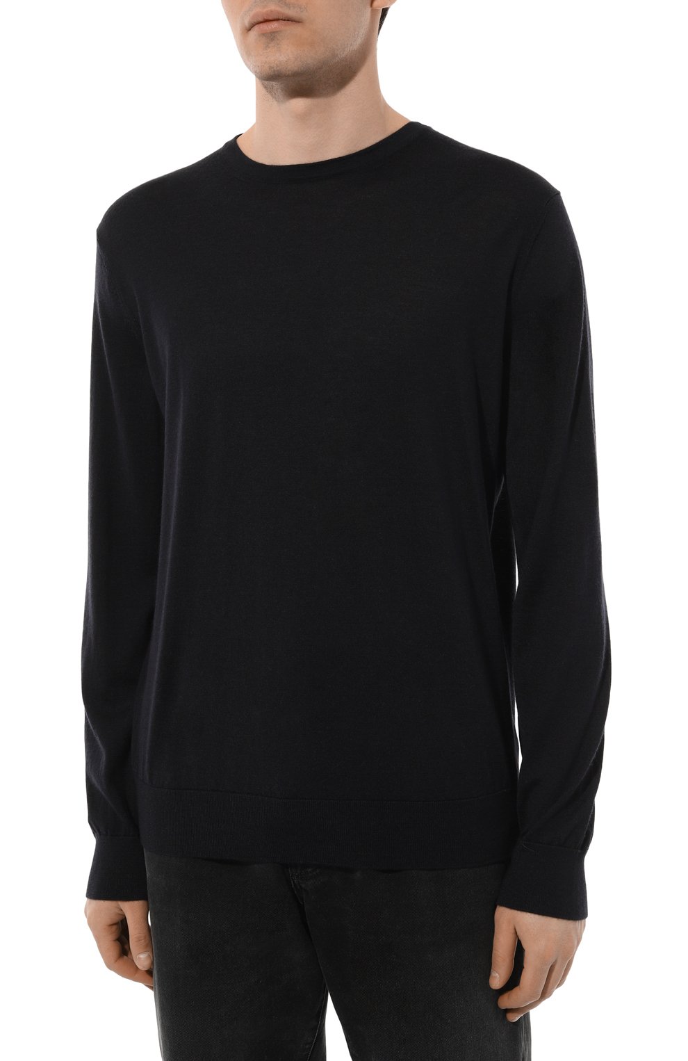 Джемпер из кашемира и шелка ZEGNA темно-синего цвета по цене 110500 руб., арт. E8J00/110, фото 3 Джемпер из кашемира и шелка ZEGNA, арт. E8J00/110, фото 3