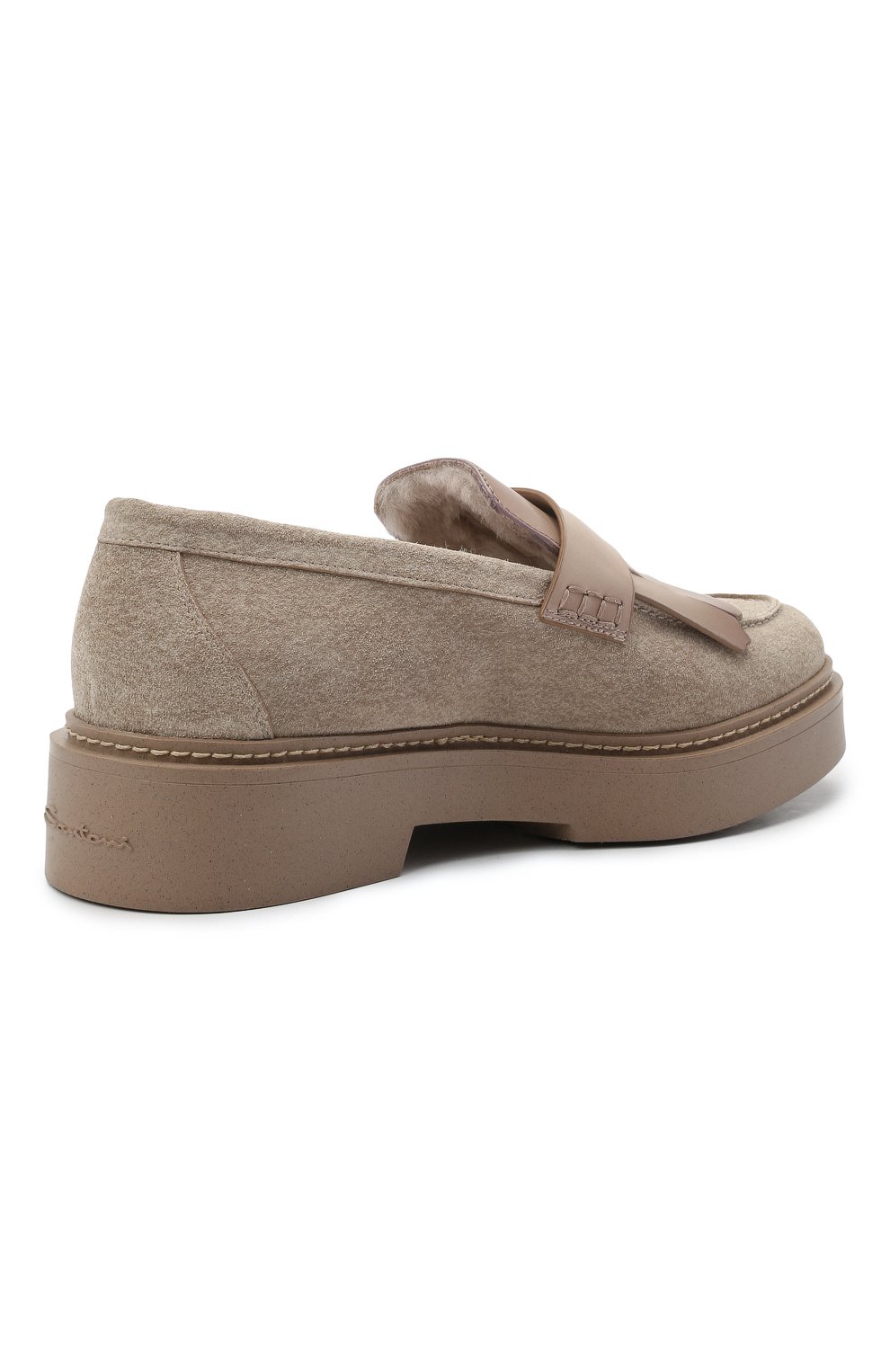 Замшевые лоферы SANTONI, арт. WUHW59521BEIAHHVE90, фото 4
