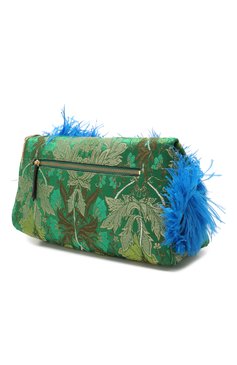 Женский клатч DRIES VAN NOTEN зеленого цвета, арт. 201-12113-805 | Фото 3 (Женское Кросс-КТ: Клатч-клатчи, Вечерняя сумка; Материал: Текстиль; Размер: large)