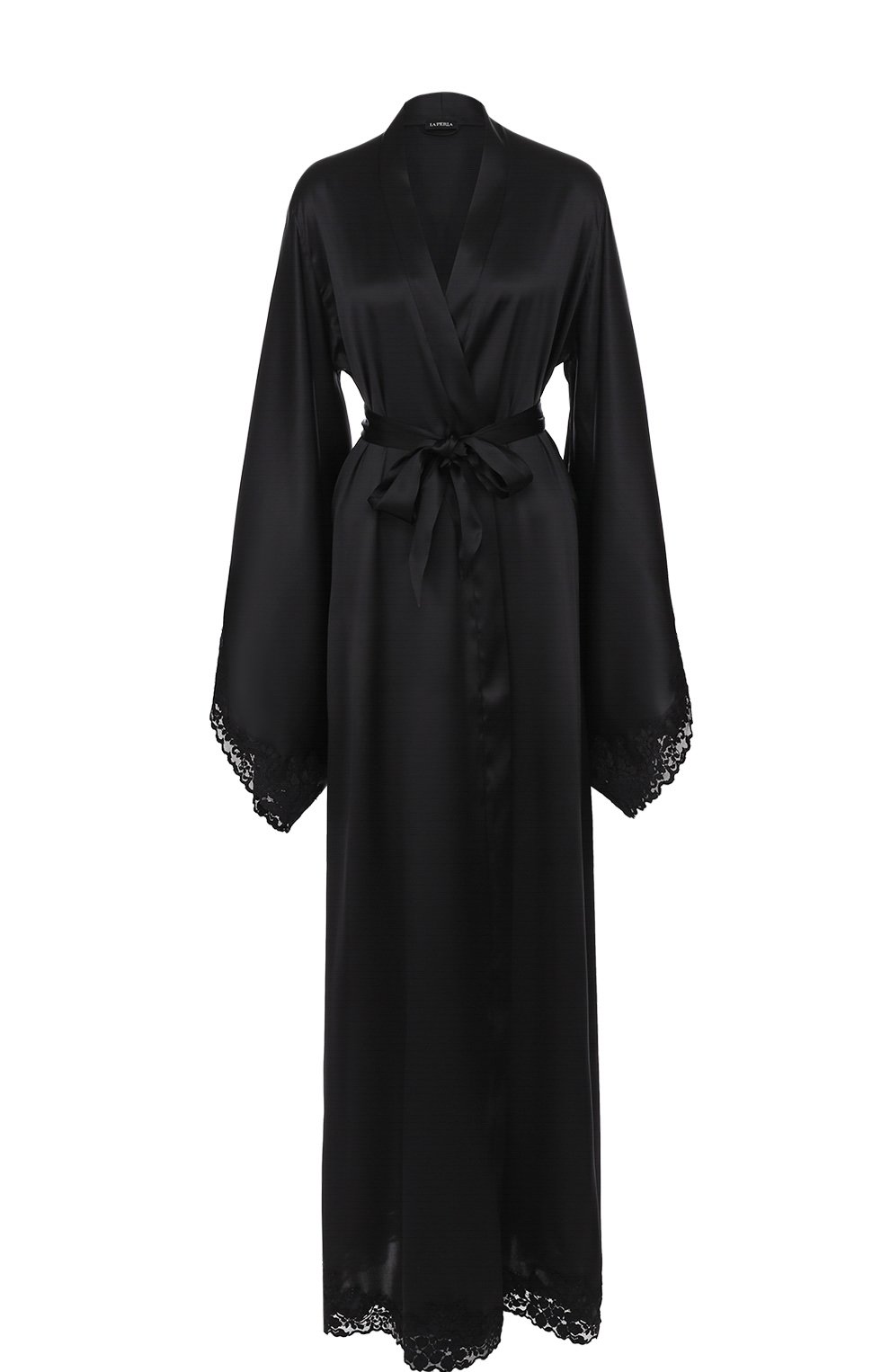 Шелковый халат-макси с кружевной отделкой LA PERLA, арт. 0006890, фото 1
