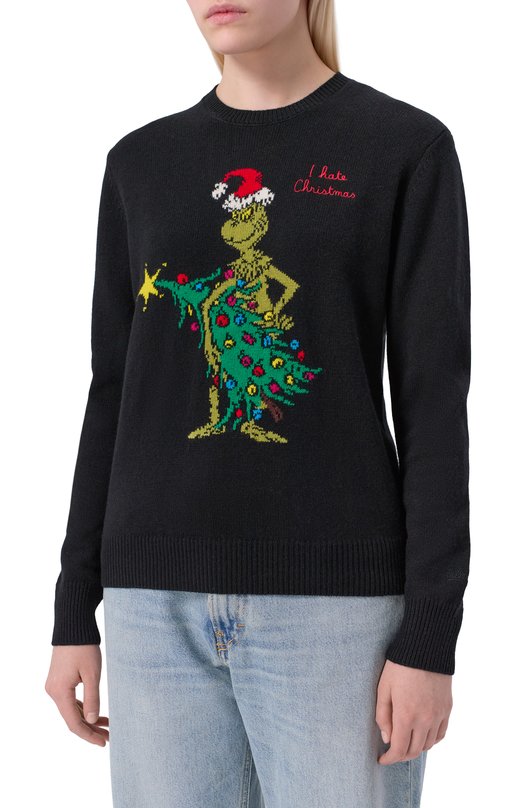 Пуловер из шерсти и вискозы MC2 Saint Barth QUE0010-02490I/NEW QUEEN Чёрный  QUE0010-02490I/NEW QUEEN Фото 3