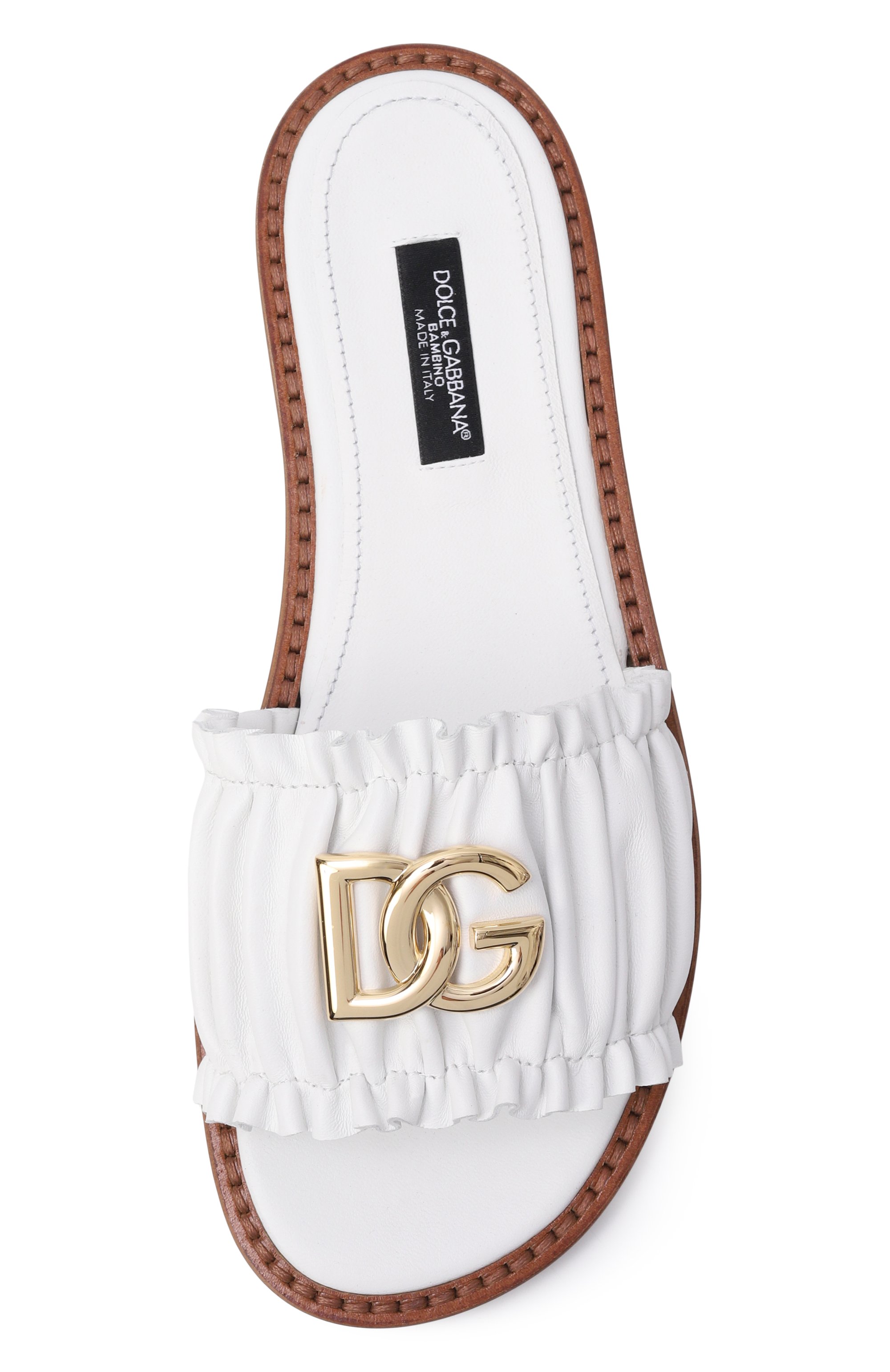 Кожаные шлепанцы DOLCE & GABBANA, арт. D11373/A1850_002, фото 4