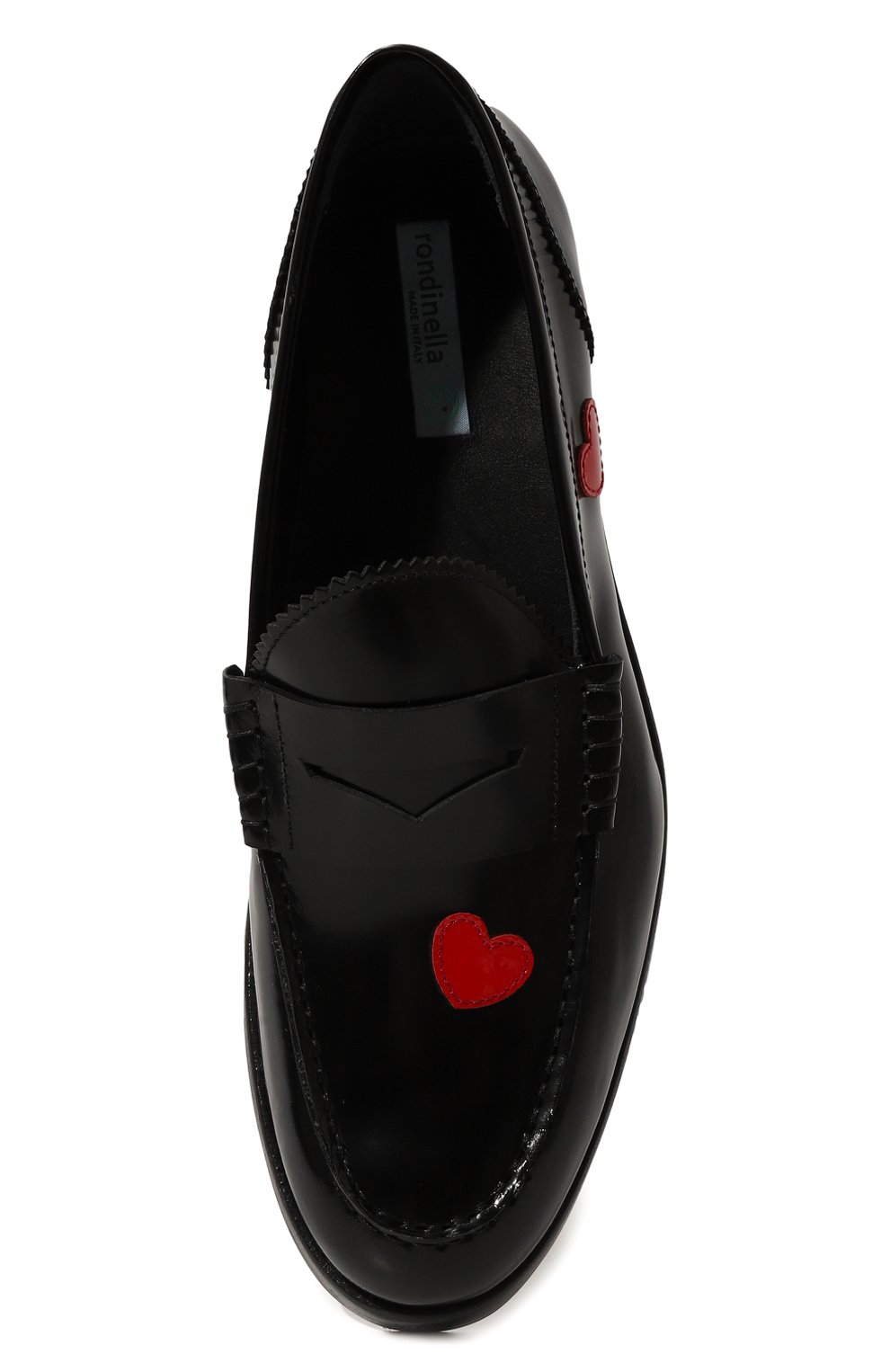 Кожаные пенни-лоферы RONDINELLA черного цвета по цене 21800 руб., арт. 11565-8A/40-42, фото 4 Кожаные пенни-лоферы RONDINELLA, арт. 11565-8A/40-42, фото 4