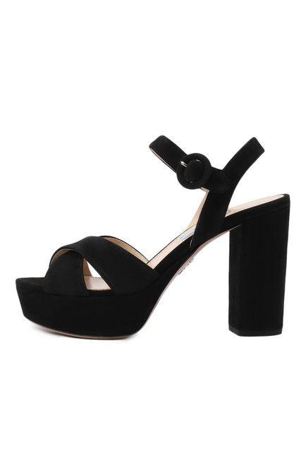 Женские замшевые босоножки PRADA, арт. 1XP63A-008-F0002