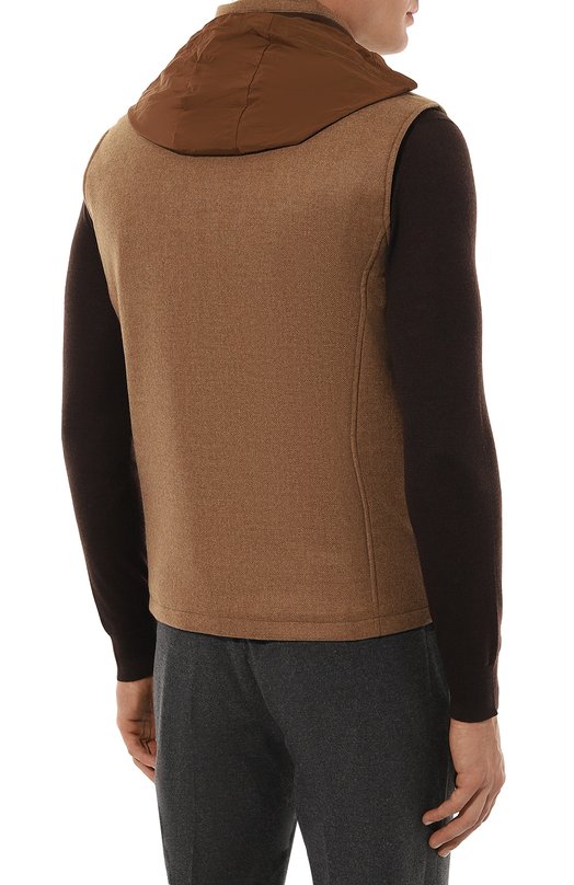 Жилет из шерсти и кашемира Corneliani 94C571-9418267 Коричневый  94C571-9418267 Фото 6
