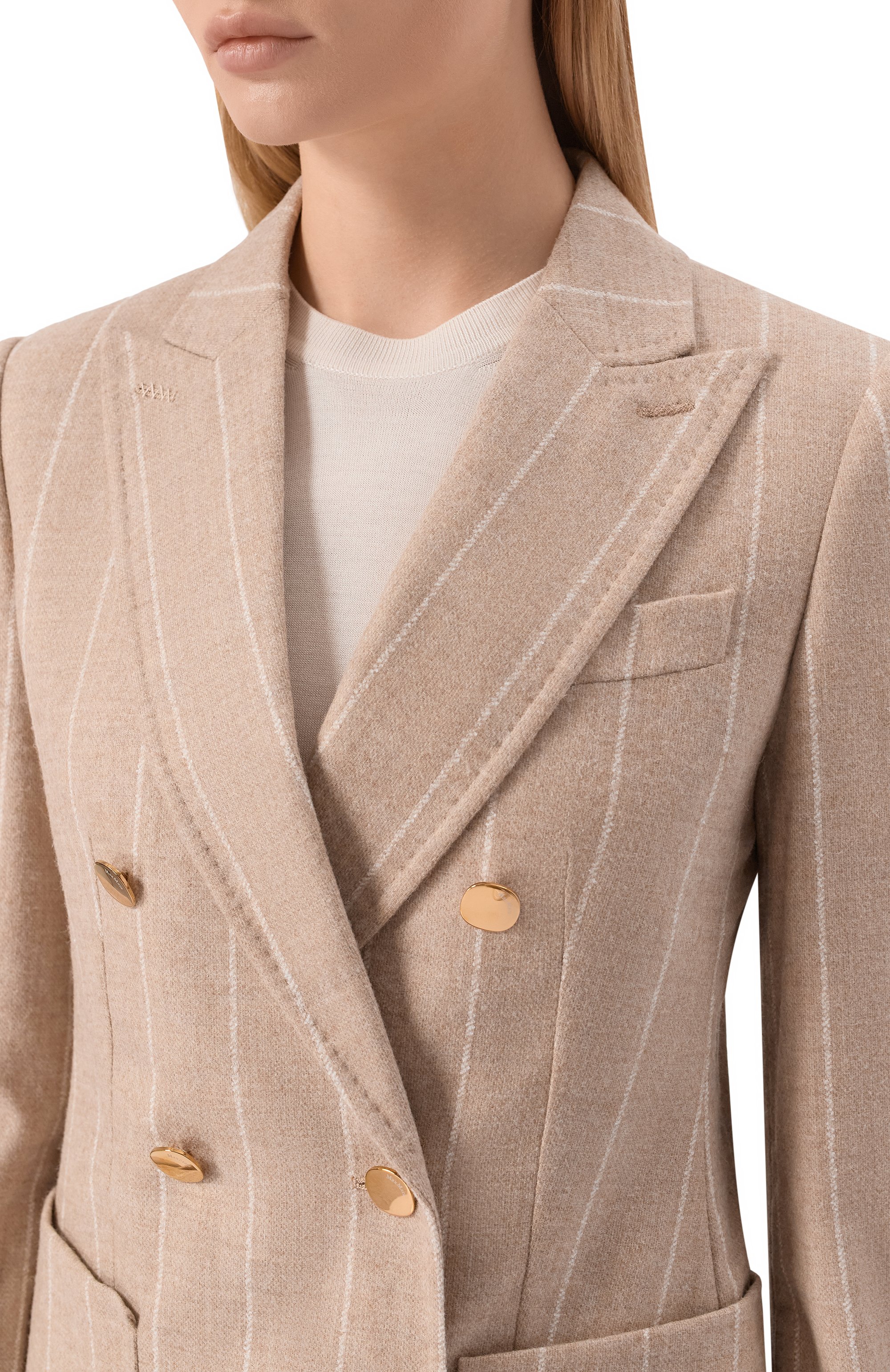 Жакет из шерсти и хлопка MAX MARA бежевого цвета по цене 296500 руб., арт. RI0M, фото 5 Жакет из шерсти и хлопка MAX MARA, арт. RI0M, фото 5