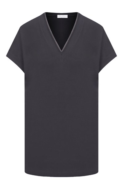 Женская хлопковая футболка BRUNELLO CUCINELLI, арт. M0T18BD222