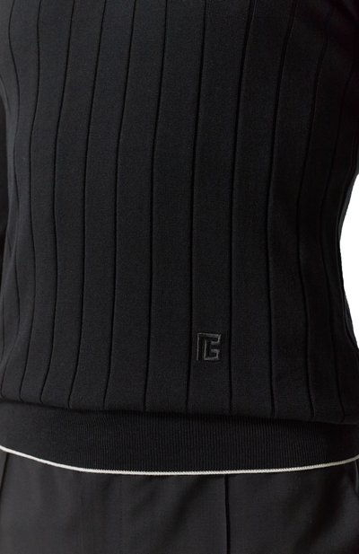 Джемпер из шелка и хлопка BALMAIN черного цвета по цене 98850 руб., арт. FH1KD000/KI73, фото 5 Джемпер из шелка и хлопка BALMAIN, арт. FH1KD000/KI73, фото 5