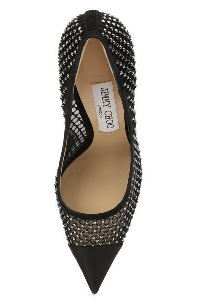 Комбинированные туфли love 100 JIMMY CHOO черного цвета по цене 86950 руб., арт. L0VE 100/UEU, фото 5 Комбинированные туфли love 100 JIMMY CHOO, арт. L0VE 100/UEU, фото 5