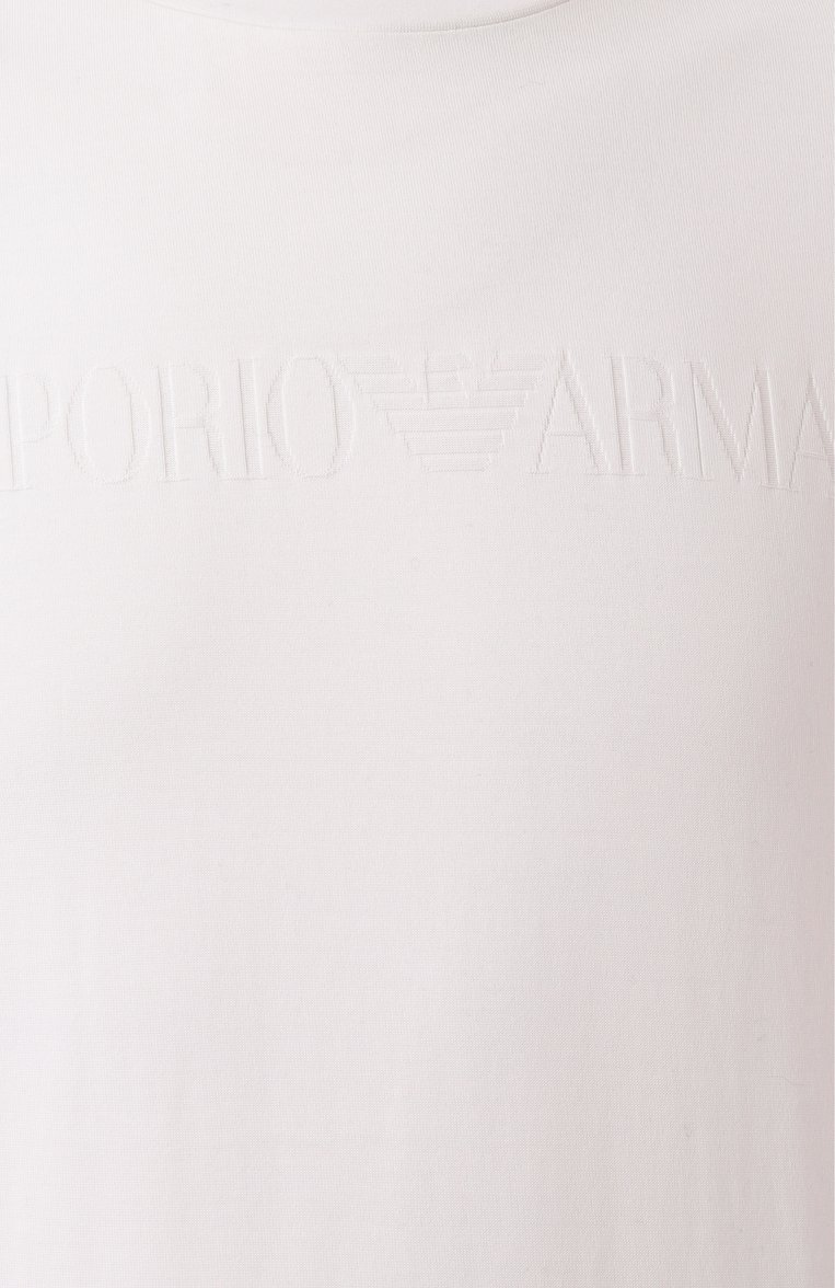 Мужская хлопковая футболка EMPORIO ARMANI белого цвета, арт. 8N1TD2/1JGYZ | Фото 6 (Рукава: Короткие; Длина (для топов): Стандартные; Материал внешний: Хлопок; Принт: Без принта; Стили: Кэжуэл; Драгоценные камни: Проставлено; Материал сплава: Проставлено; Кросс-КТ: Джерси; Мужское Кросс-КТ: Футболка-одежда)