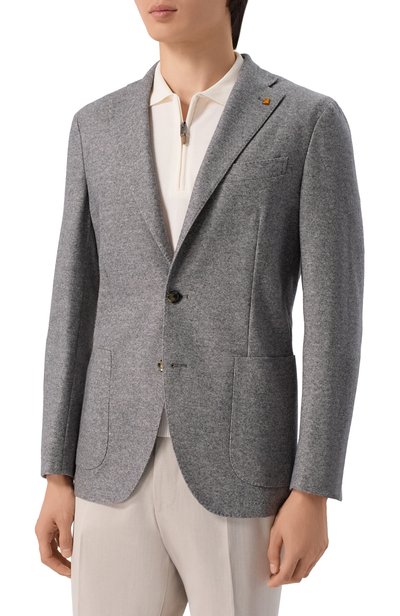 Пиджак из шерсти и хлопка SARTORIA LATORRE серого цвета по цене 79200 руб., арт. JD74/JK010, фото 3 Пиджак из шерсти и хлопка SARTORIA LATORRE, арт. JD74/JK010, фото 3