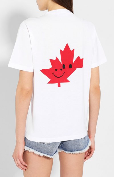 Хлопковая футболка DSQUARED2 белого цвета по цене 21050 руб., арт. S75GD0019/S23009, фото 4 Хлопковая футболка DSQUARED2, арт. S75GD0019/S23009, фото 4