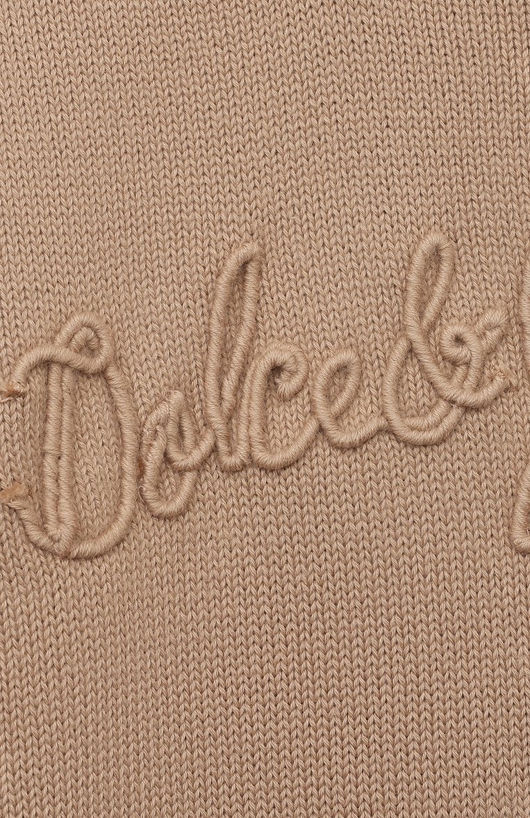 Детский хлопковый пуловер DOLCE & GABBANA бежевого цвета, арт. L4KWE2/JBCE0 | Фото 3 (Рукава: Длинные; Материал внешний: Хлопок; Мальчики Кросс-КТ: Пуловер-одежда; Автоматизация ТО: Проставлено; Автоматизация состава: Проставлено; Ростовка одежда: 6 лет | 116 см, 10 - 11 лет | 140 - 146см, 12 лет | 152 см, 2 года | 92 см, 13 - 15 лет | 158 см, 3 года | 98 см, 4 года | 104 см, 5 лет | 110 см, 8 лет | 128 см)