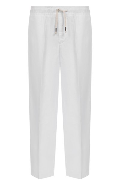 Льняные брюки INLINUM белого цвета по цене 29950 руб., арт. PAJAMA18, фото 1 Льняные брюки INLINUM, арт. PAJAMA18, фото 1