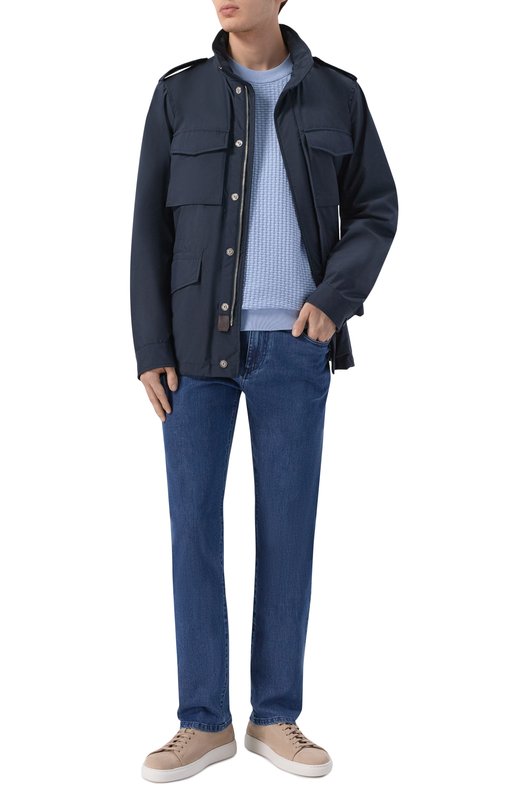 Хлопковый джемпер BOSS 50545283 Голубой  50545283 Фото 2