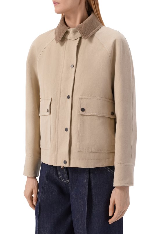 Куртка из хлопка и льна Brunello Cucinelli ML5957769 Бежевый  ML5957769 Фото 3